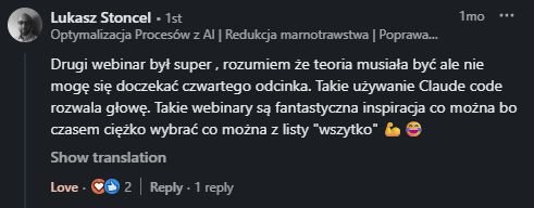 Opinia uczestnika warsztatów AI Ninjas